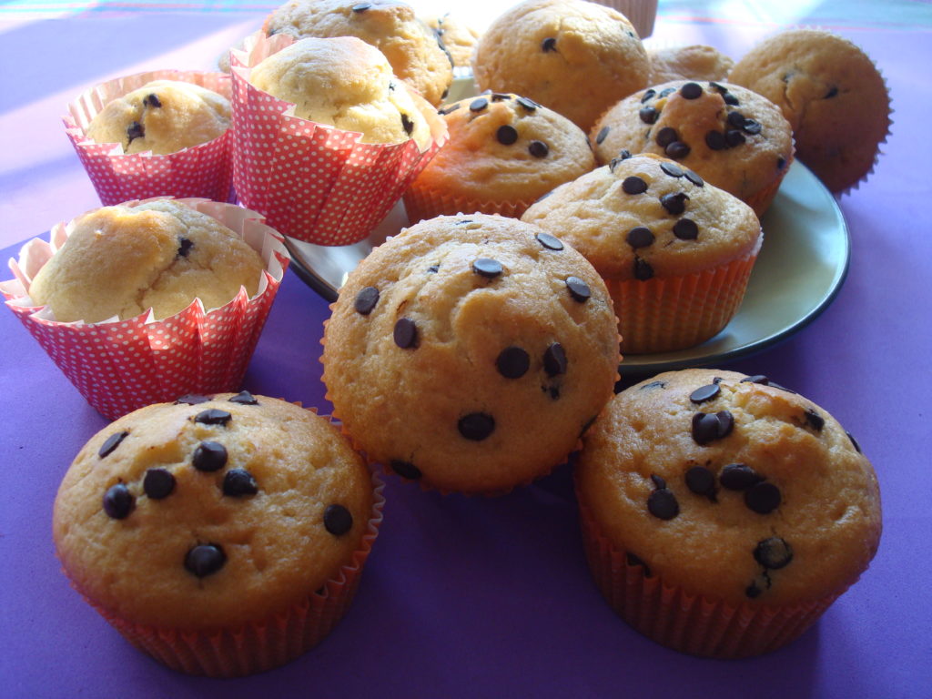 muffin con gocce di cioccolato