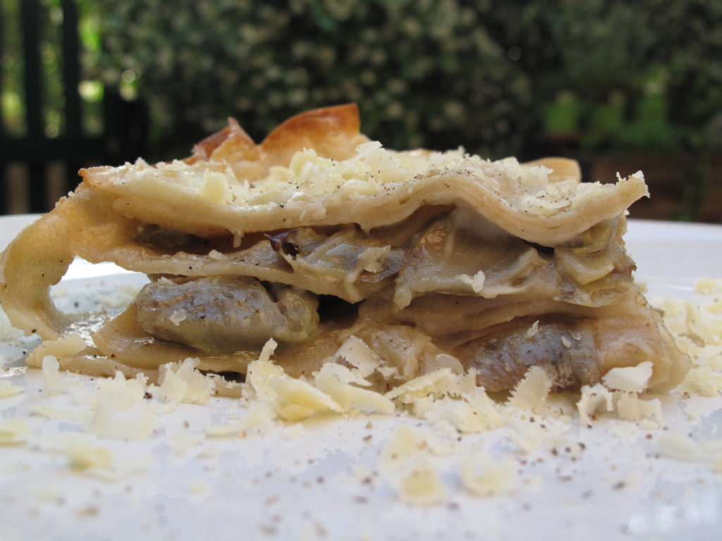 Lasagna bianca di carciofi